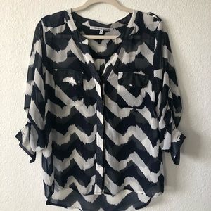 Sheer Chevron Blouse